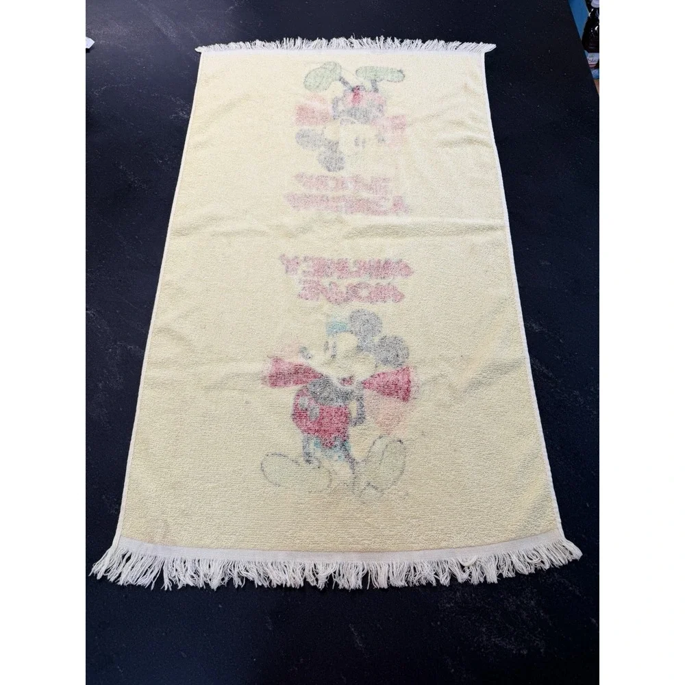 Vintage Mickey Mouse Cannon Terry Small Bath Towel 22